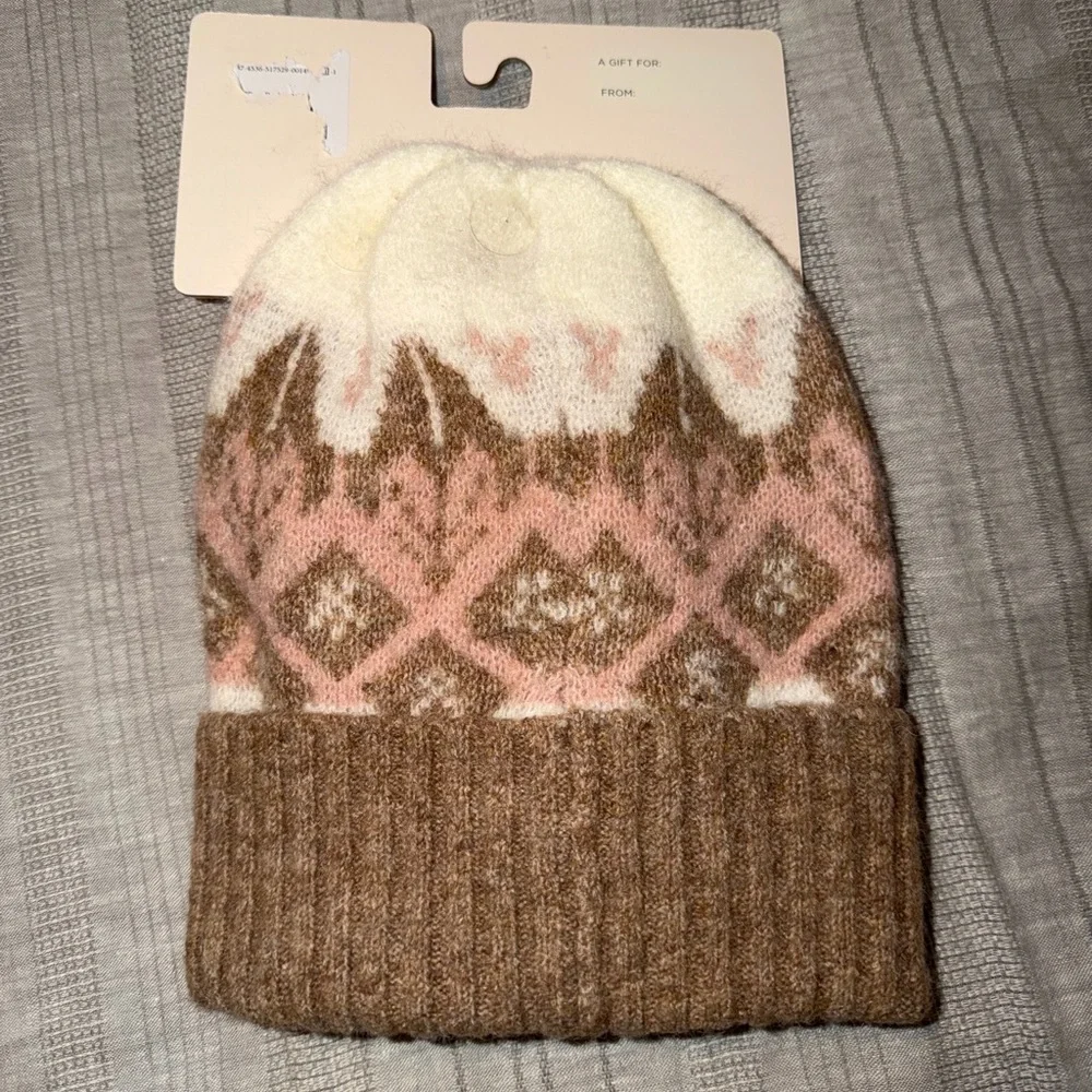 Rachel Zoe Fair Isle Beanie Hat & Fingerless Gloves NWT